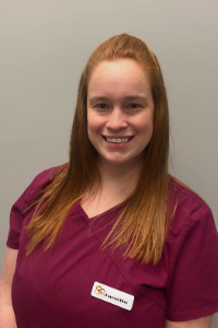 Janelle, animal care assistant at Edmonton West Animal Hospital
