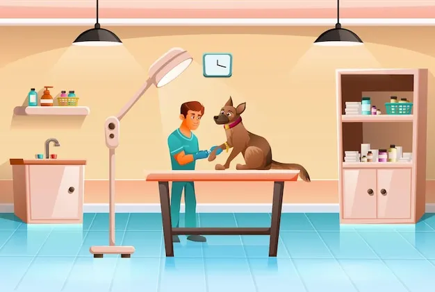 Veterinary clinic care illustration